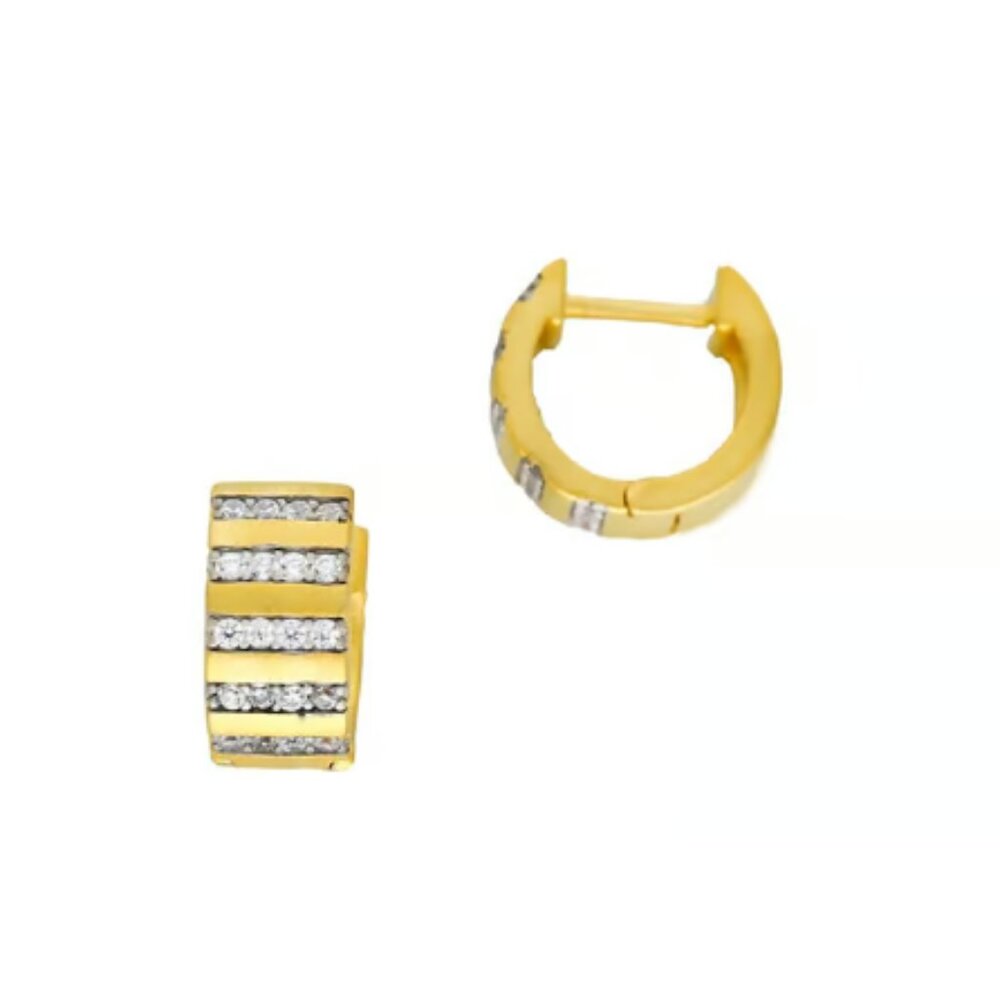 Freida Rothman - Pavé Stripe Huggy Earrings - Gold